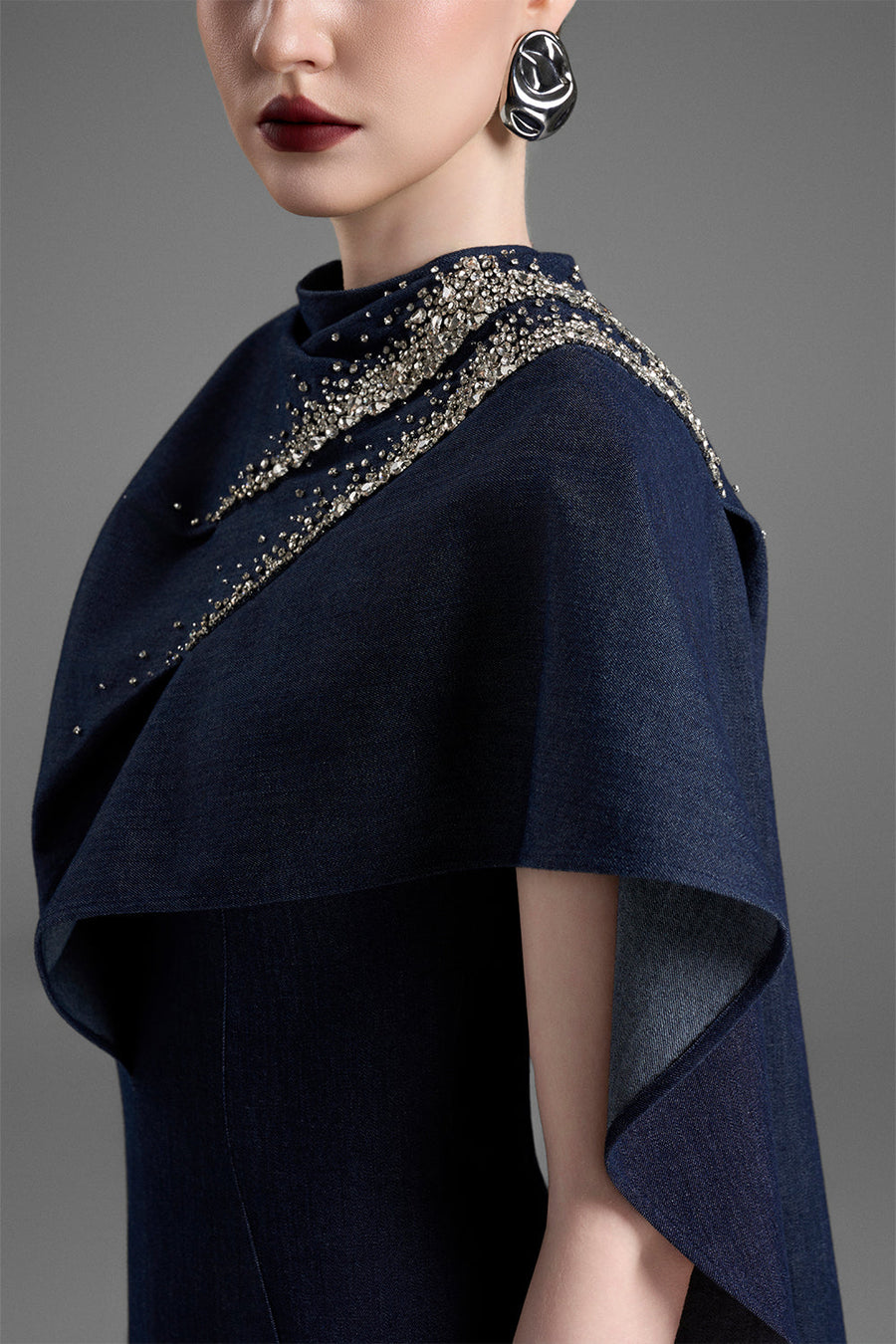 Martina Asymmetric Sleeve Bead Maxi Dress 2
