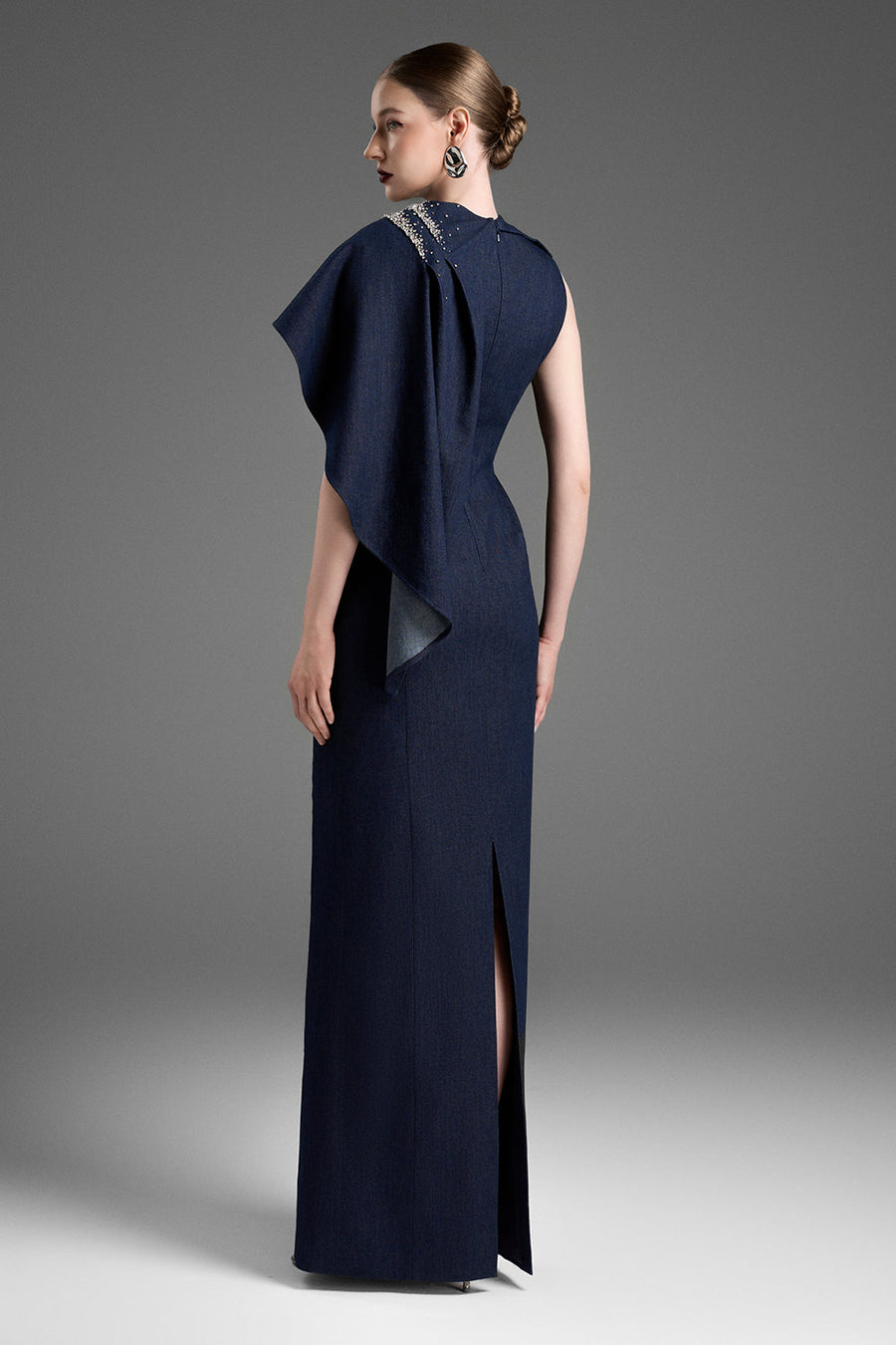 Martina Asymmetric Sleeve Bead Maxi Dress 4