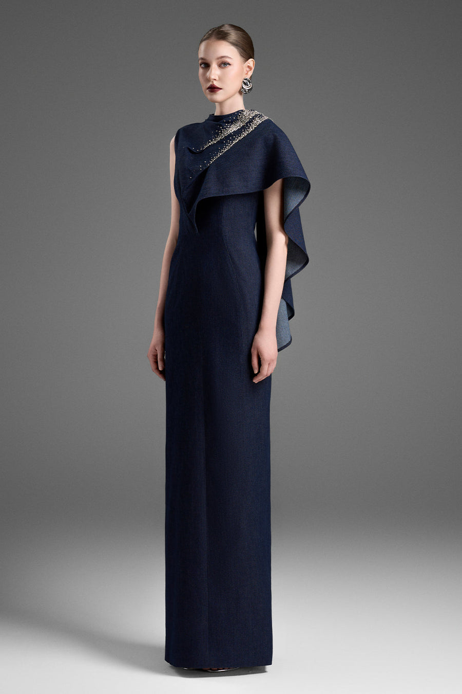 Martina Asymmetric Sleeve Bead Maxi Dress 5