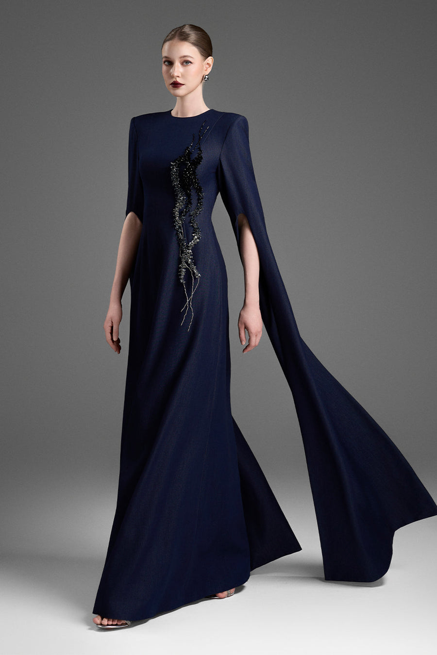 Sofia Cape Sleeve Bead Maxi Dress 5