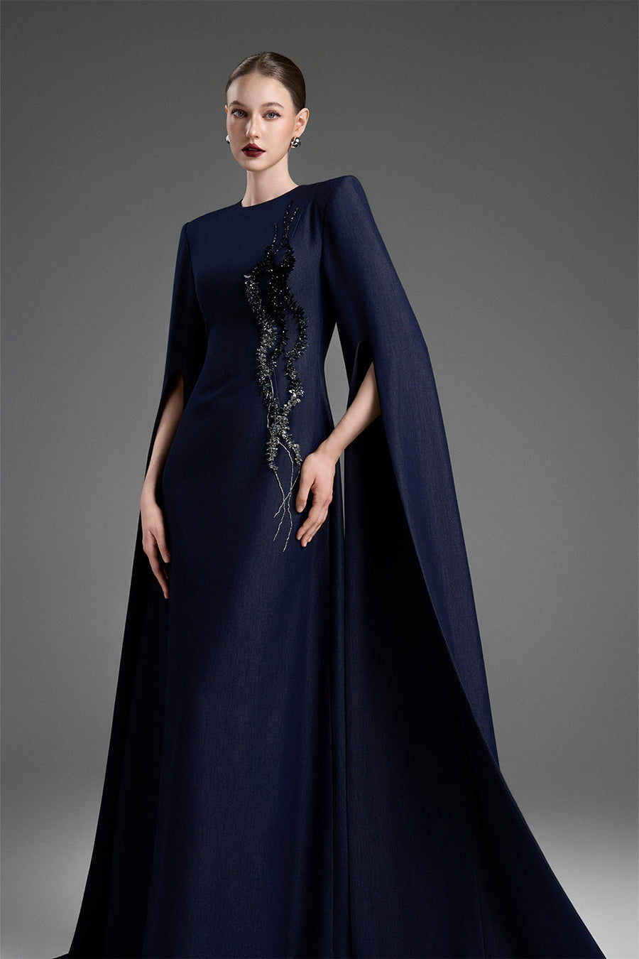 Sofia Cape Sleeve Bead Maxi Dress 3