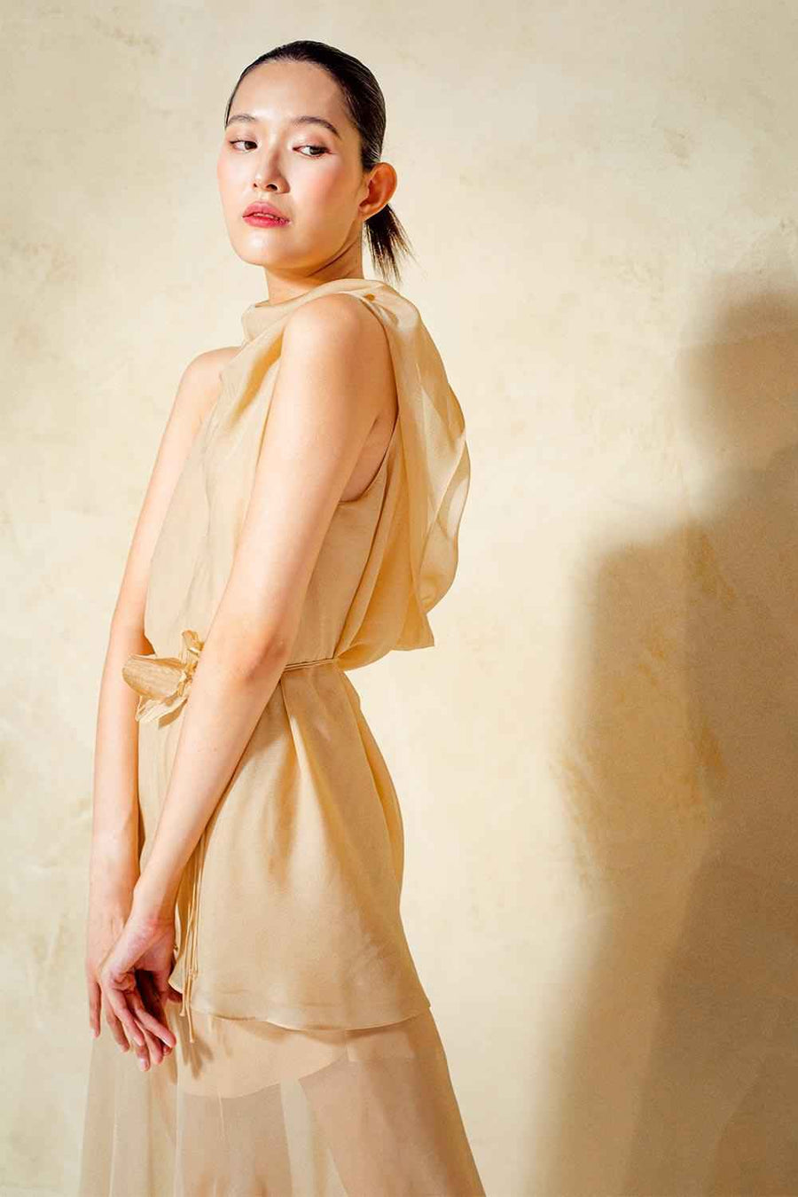 Everett Trapezoid Sleeveless Organza Voile Midi Set