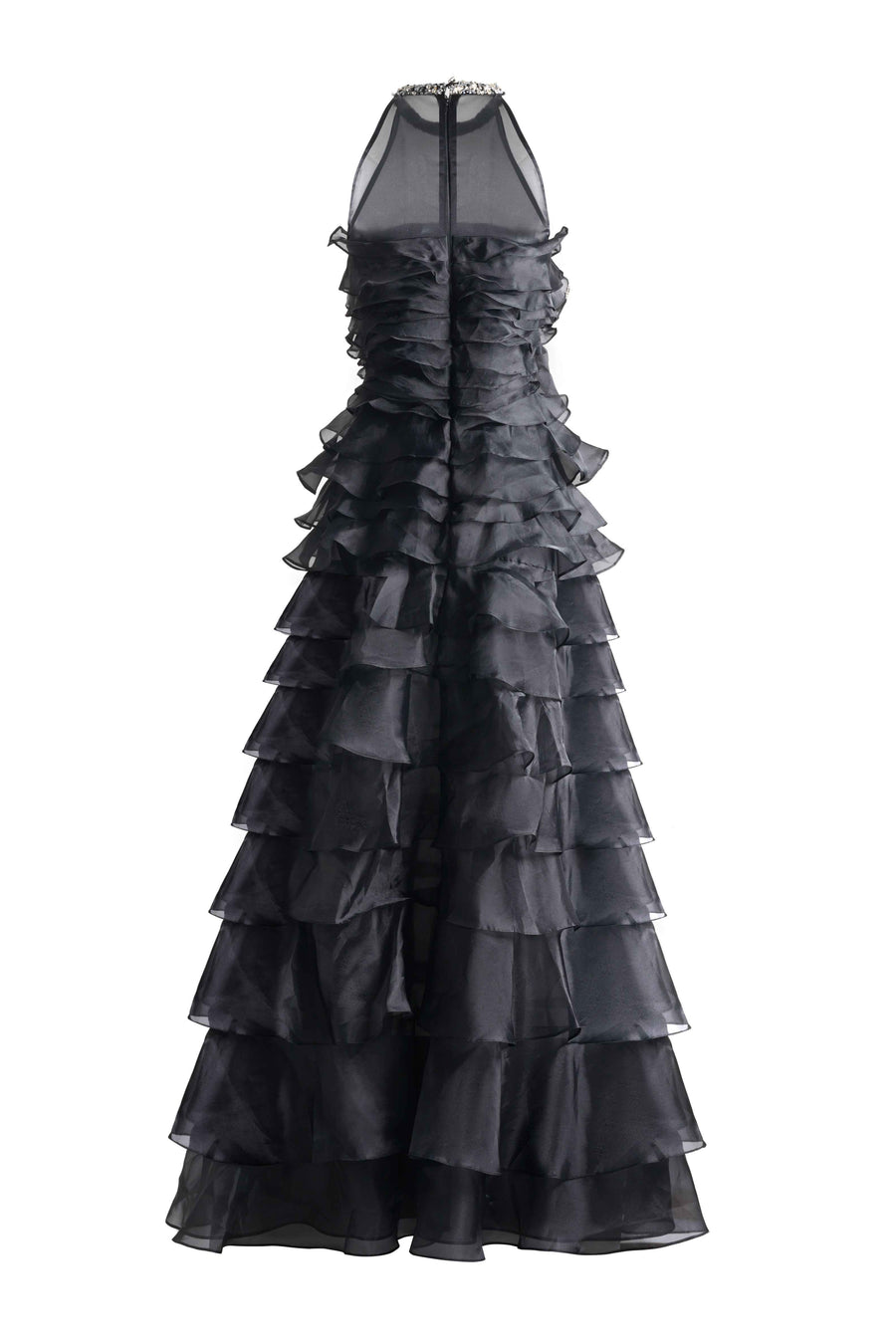 Hadley A-line Ruffle Layer Organza Maxi Dress