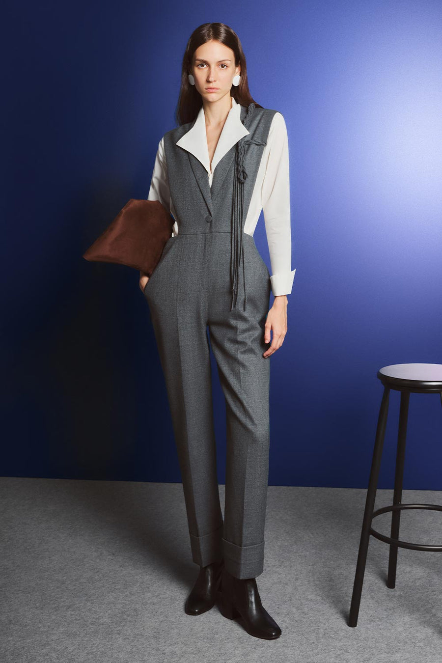Rhodes Straight Slim Leg Felt Ankle Length Jumpsuit 7