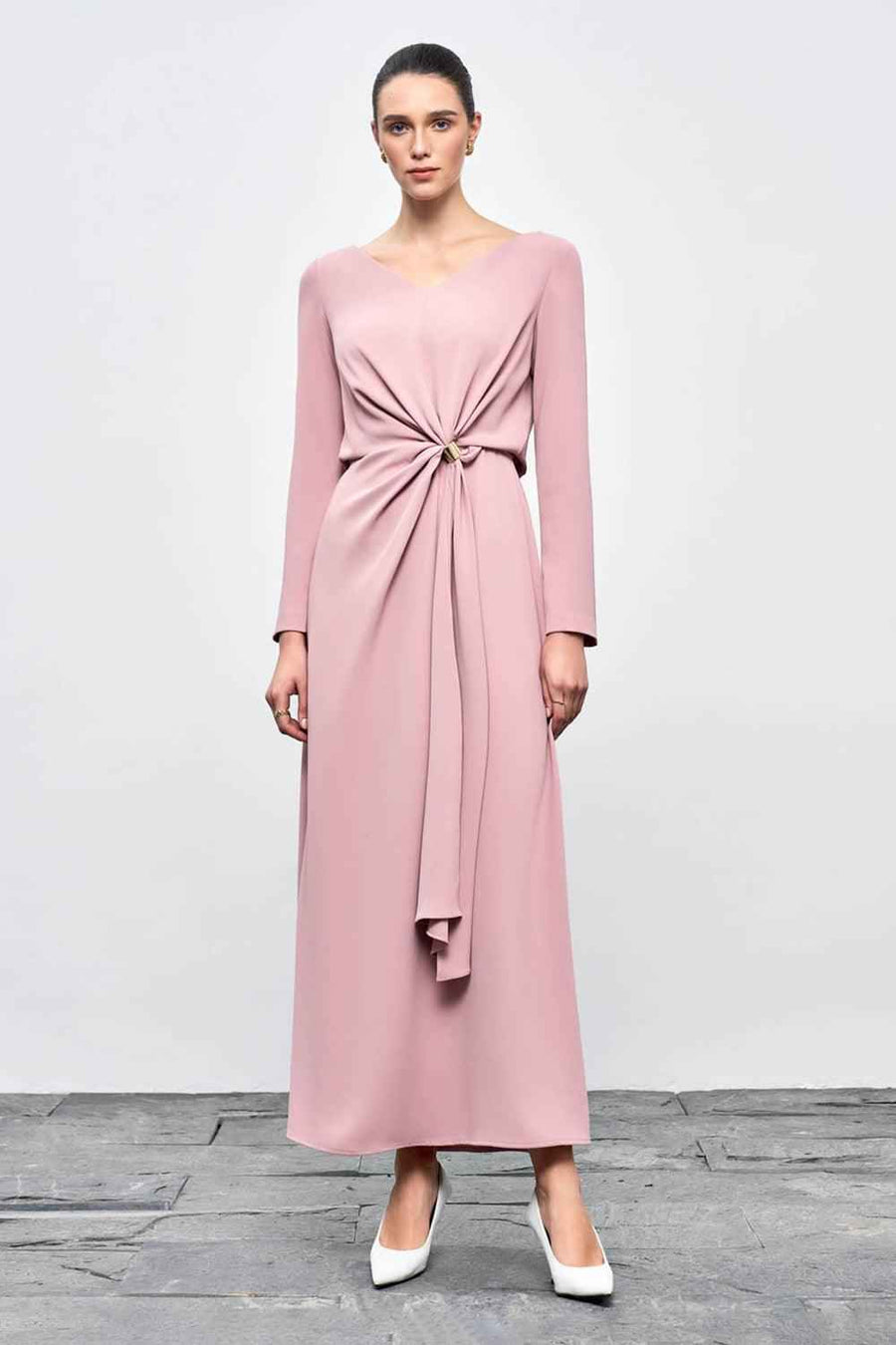 Belle Sarong Long Sleeved Cotton Silk Ankle Length Dress Maxi Dress Eegen Studio