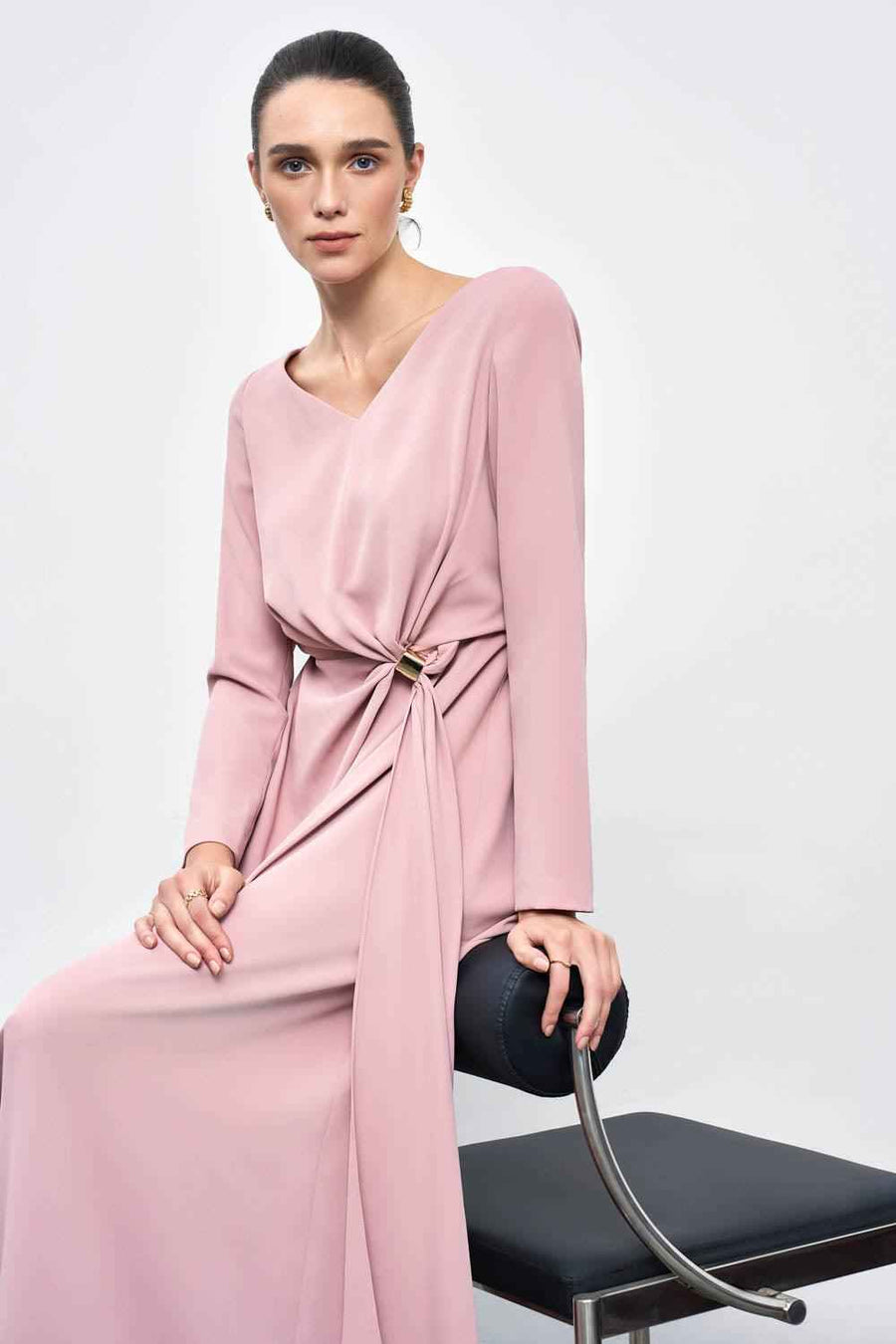 Belle Sarong Long Sleeved Cotton Silk Ankle Length Dress Maxi Dress Eegen Studio