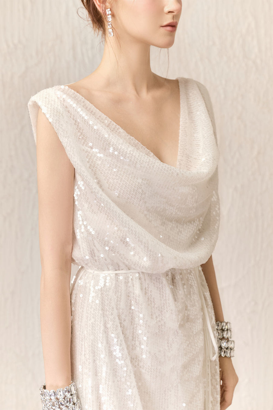 Le Charme Straight Sleeveless Tulle Ankle Length Dress Maxi Dress Arti Apparel