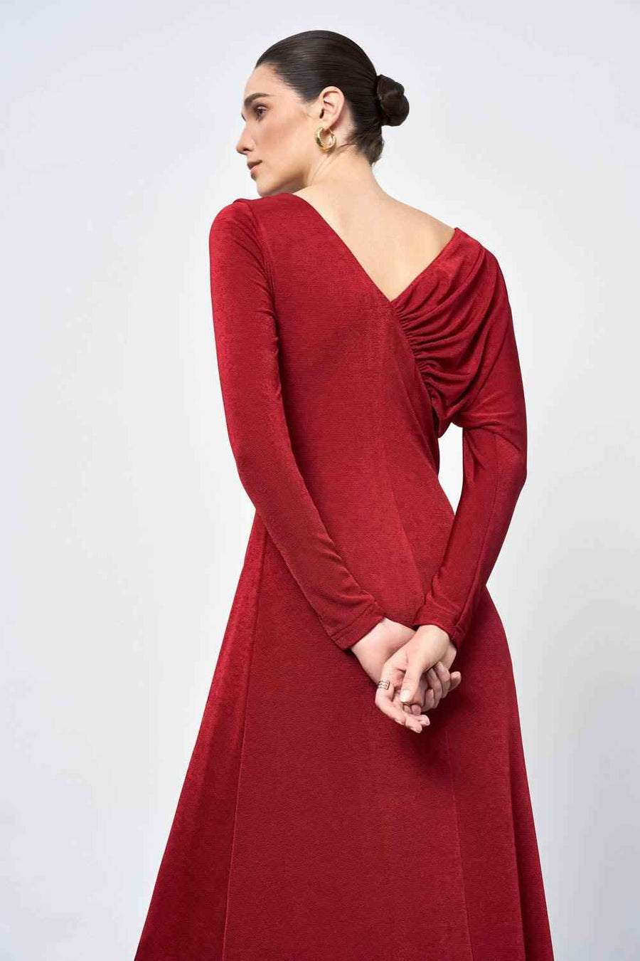 Daphne A-line Gathered Spandex Floor Length Dress Maxi Dress Eegen Studio