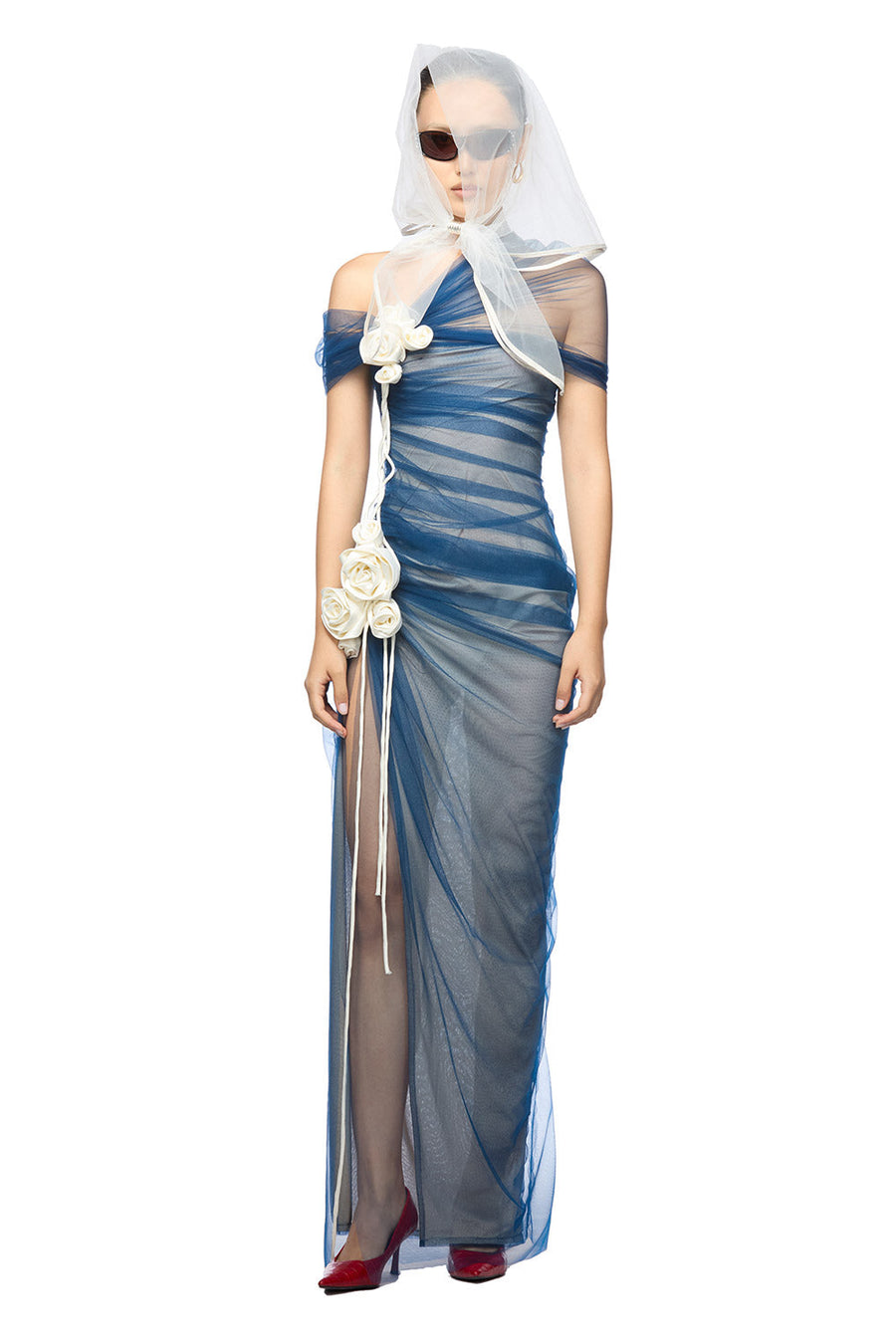 Kaiser Sheath Side Slit Mesh Spandex Maxi Dress Maxi Dress DAS LA VIE