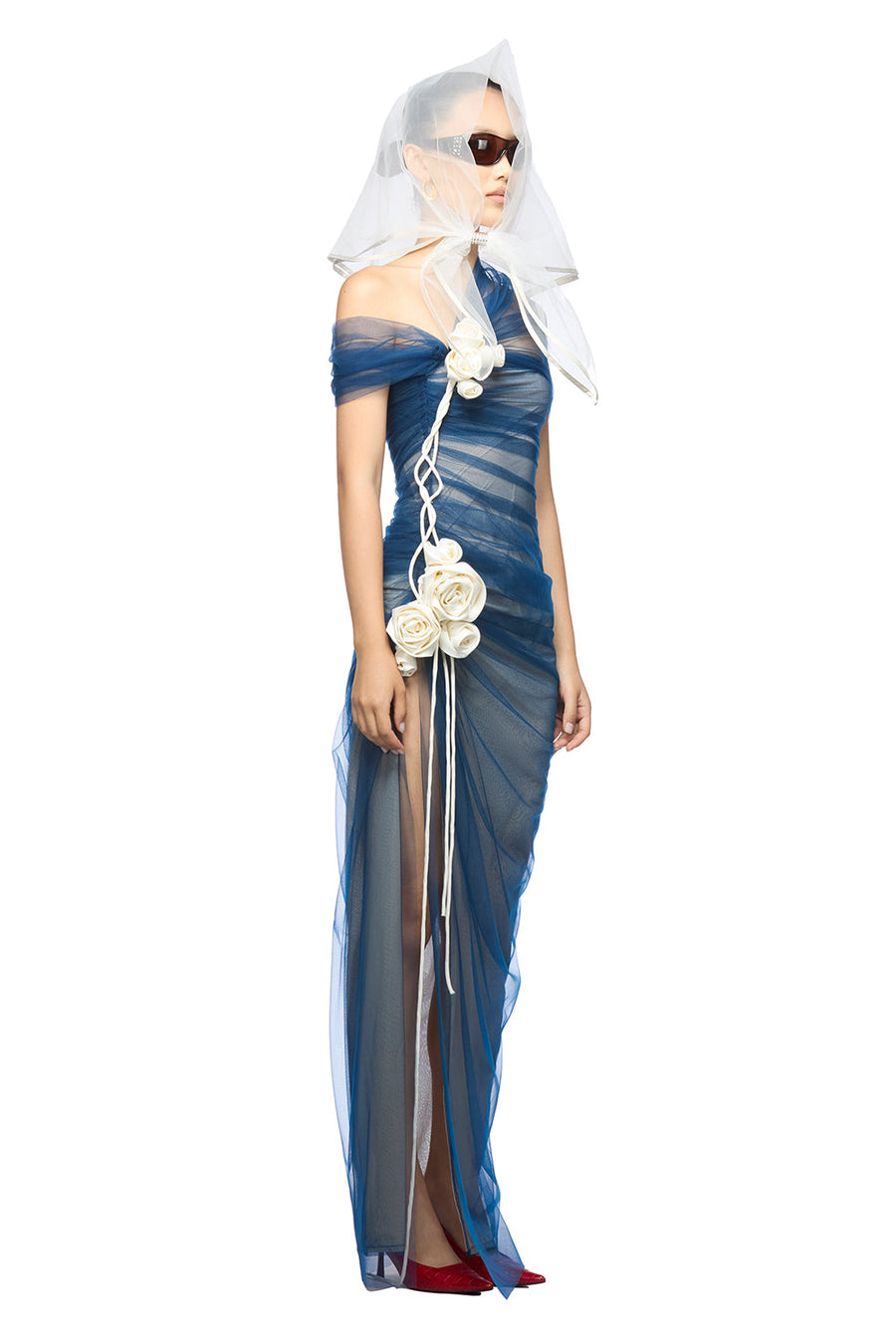 Kaiser Sheath Side Slit Mesh Spandex Maxi Dress Maxi Dress DAS LA VIE