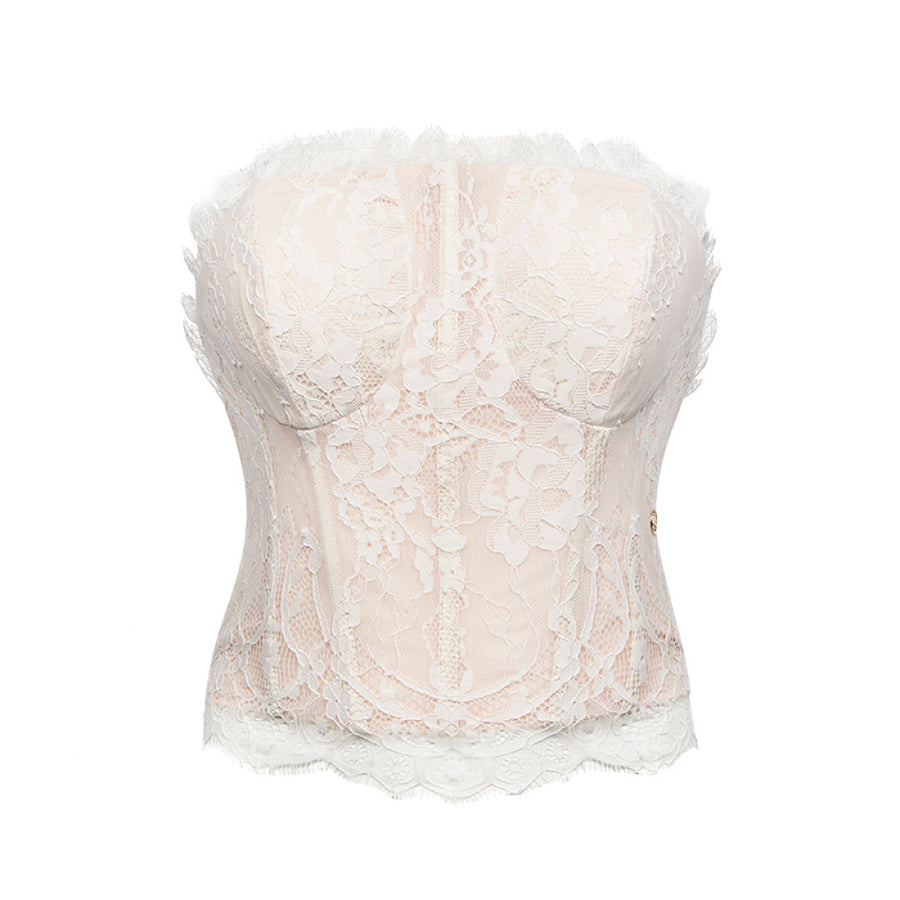 RESSALINA Naomi lace mesh fishbone backless corset for women s summer collection new outerwear strapless top tops RESSALINA
