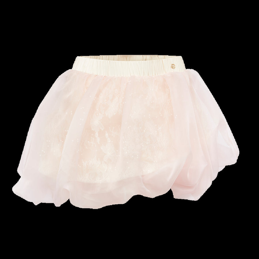 Berry irregular design fluffy skirt V neck short strapless two piece set summer new Set RESSALINA