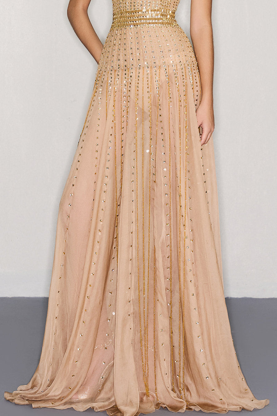 Soren A-line Spaghetti Strap Chiffon Floor Length Dress Gown Dress CEM