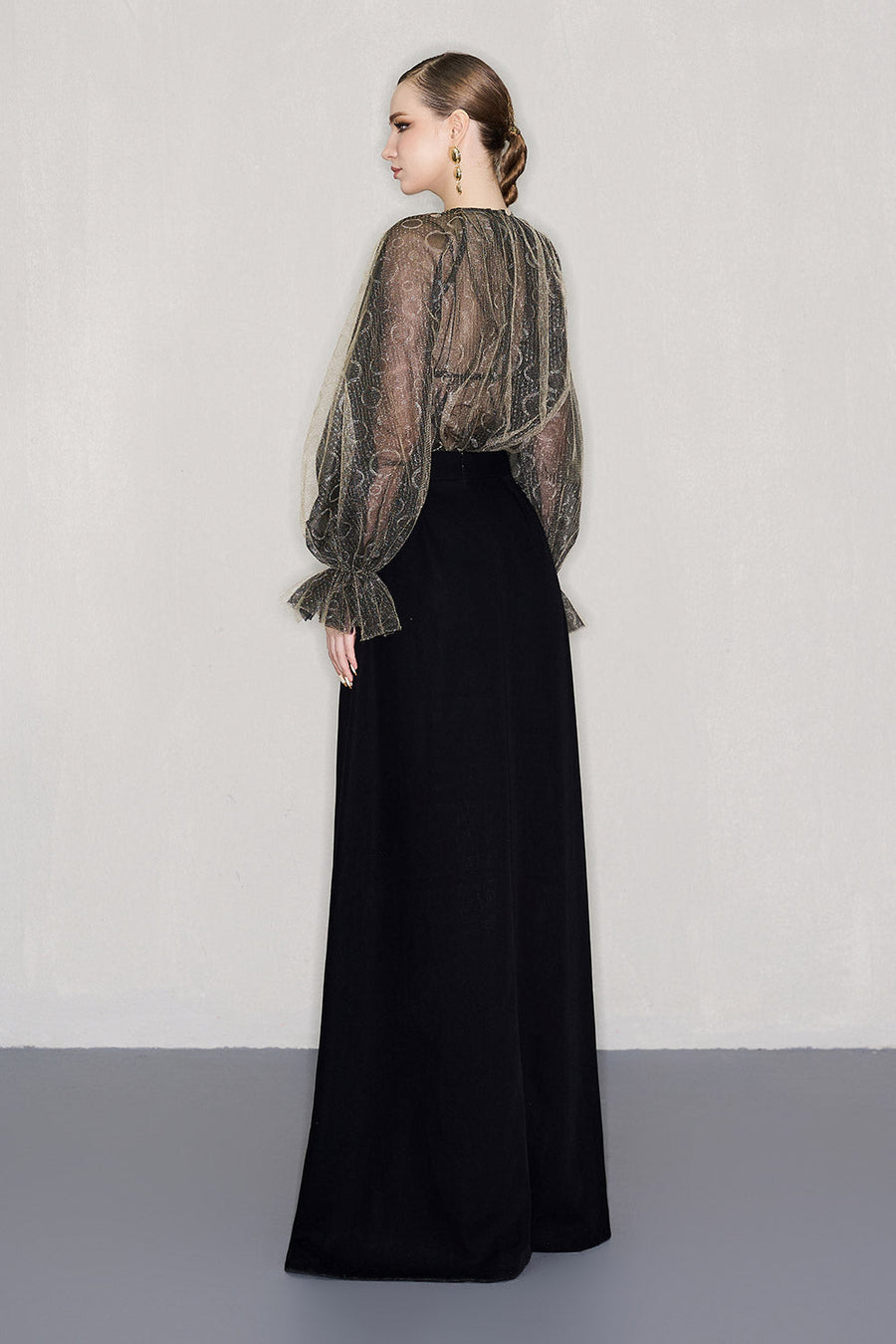 Devon Slit High Waist Crepe Floor Length Skirt Skirt CEM
