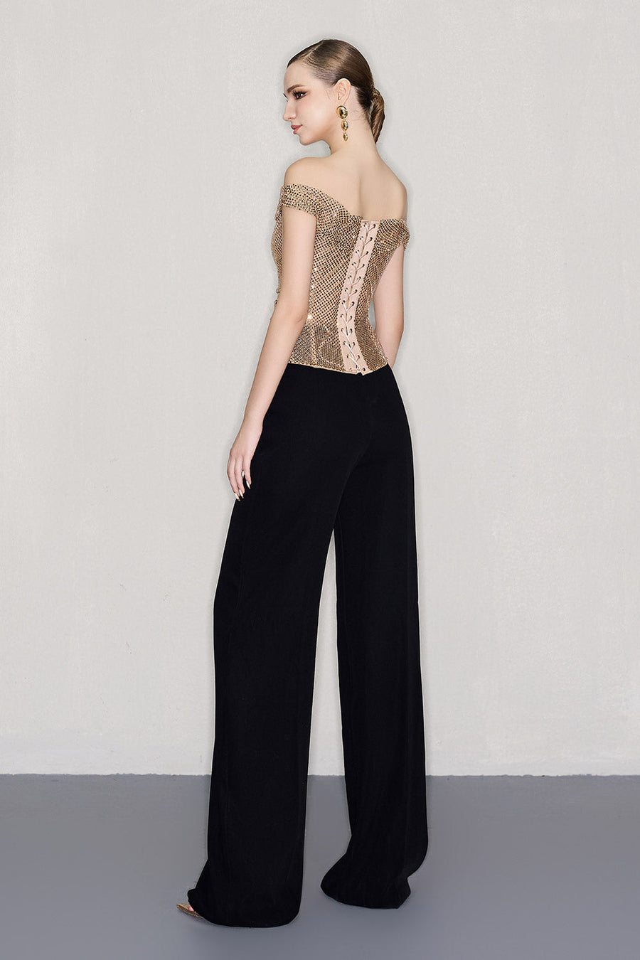 Hadlee Straight Wide Leg Crepe Floor Length Pants Pants CEM