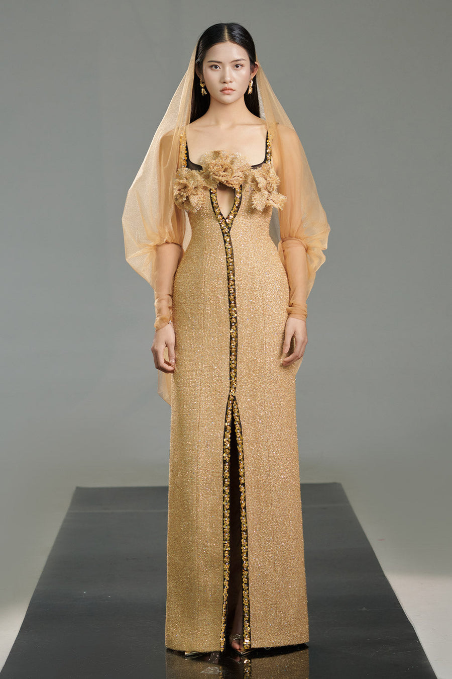 Kody Sheath Front Slit Polyester Floor Length Dress 8