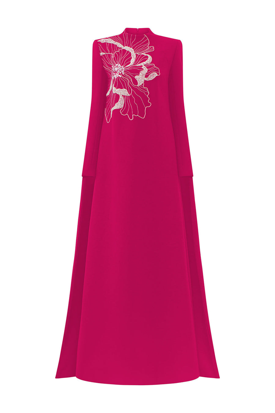 Lucero Trapezoid High Neck Velvet Satin Floor Length Dress 9