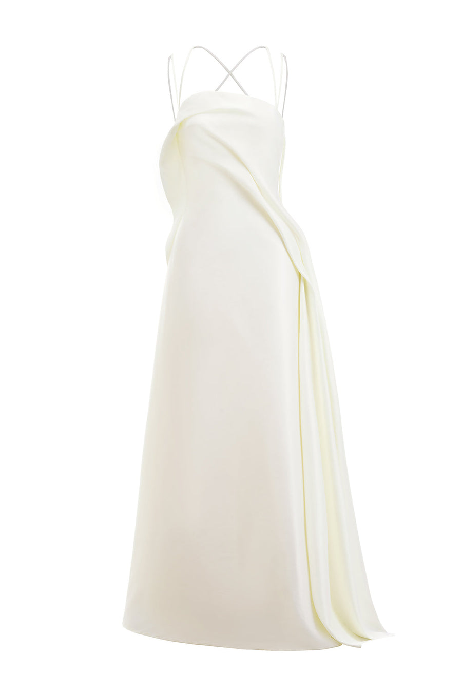 Bich Tuyen A-line Spaghetti Strap Silk Organza Floor Length Dress 6