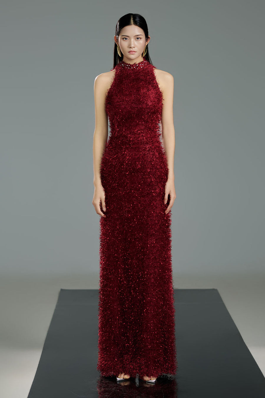 Clayton Sheath Sleeveless Polyester Floor Length Dress 6