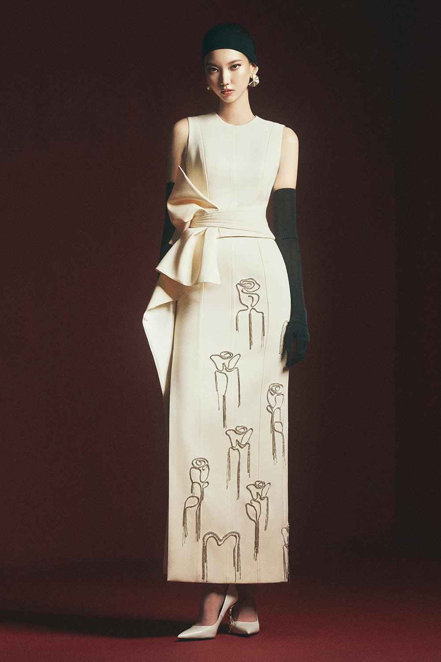 Espinoza Sheath Sleeveless Polyester Ankle Length Dress Maxi Dress Maison des Copains