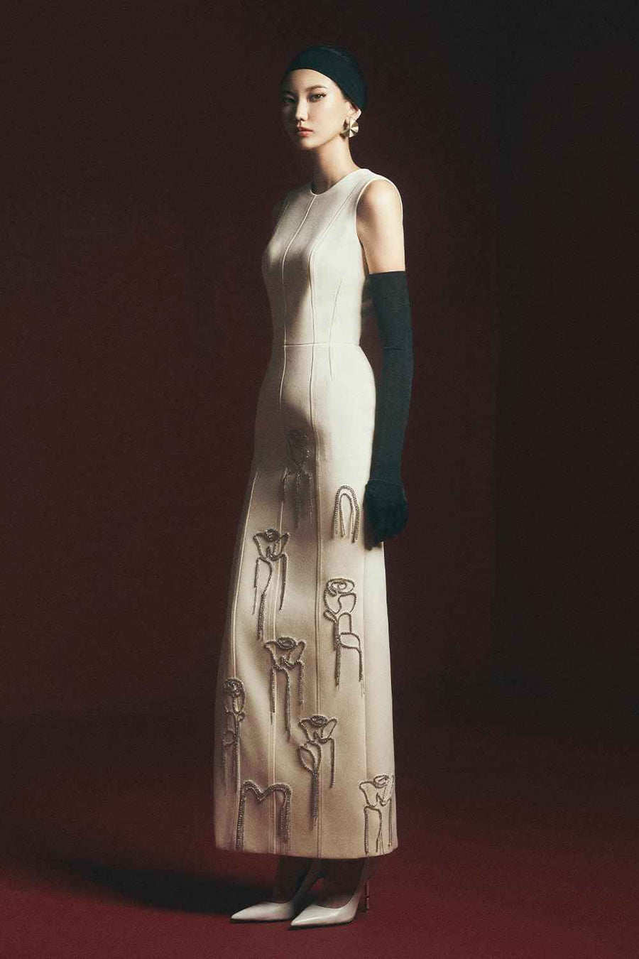 Espinoza Sheath Sleeveless Polyester Ankle Length Dress Maxi Dress Maison des Copains