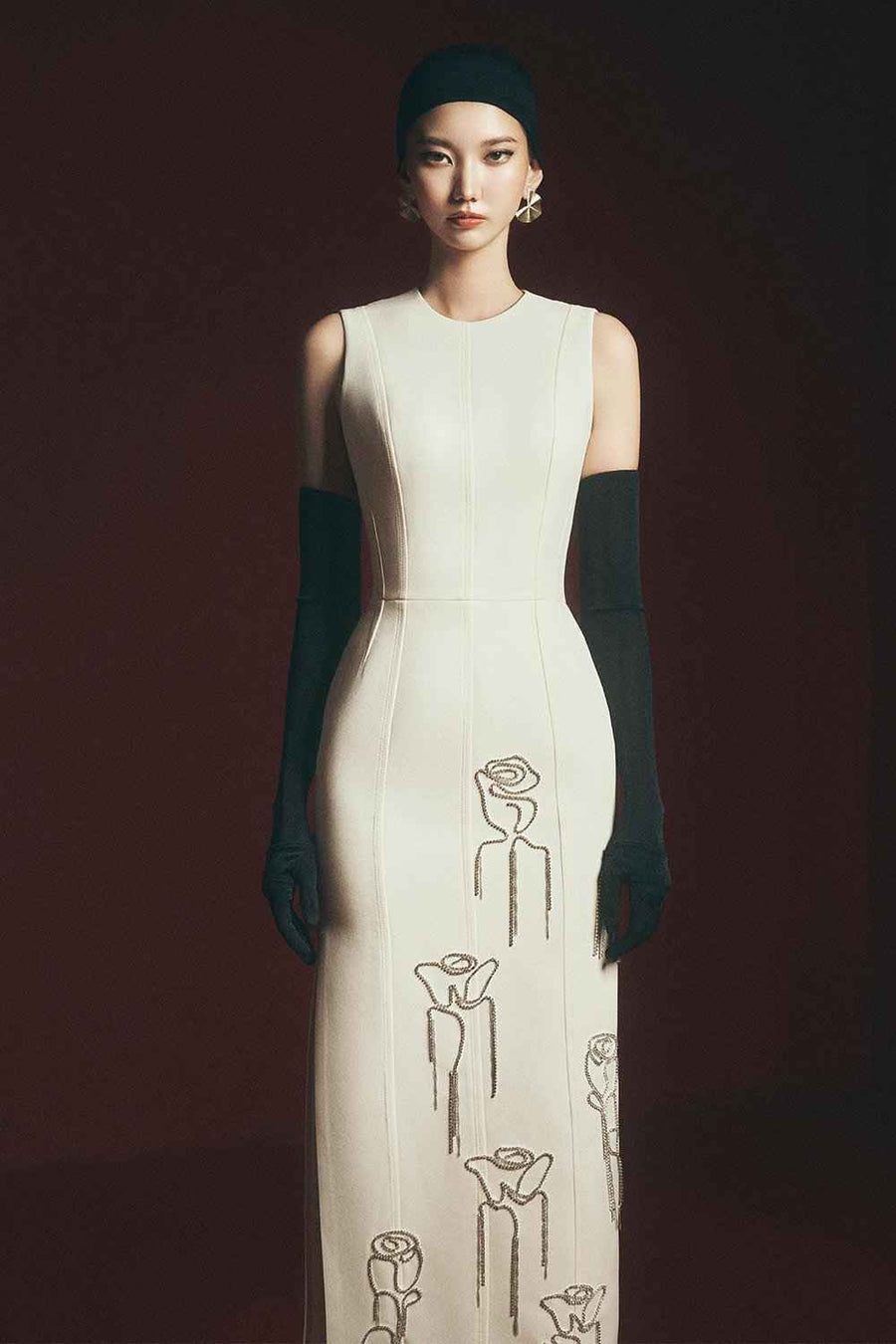 Espinoza Sheath Sleeveless Polyester Ankle Length Dress Maxi Dress Maison des Copains