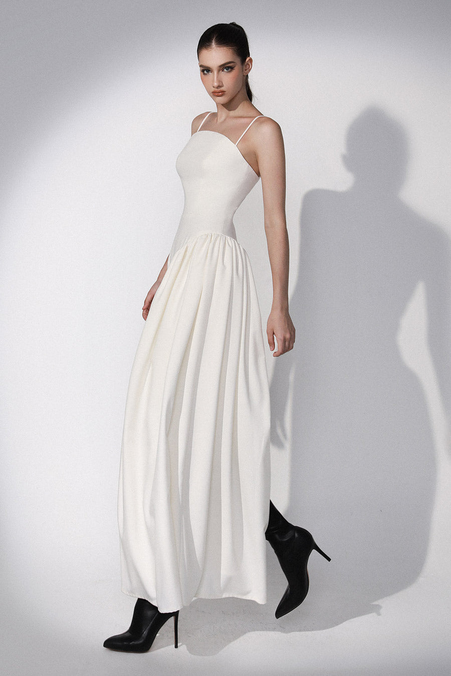Guinevere Asymmetric Spaghetti Strap Cotton Maxi Dress 5