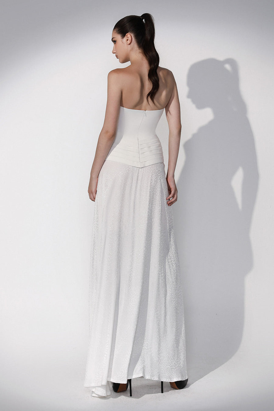 Moondance Drop Waist Flared Silk Maxi Dress 5