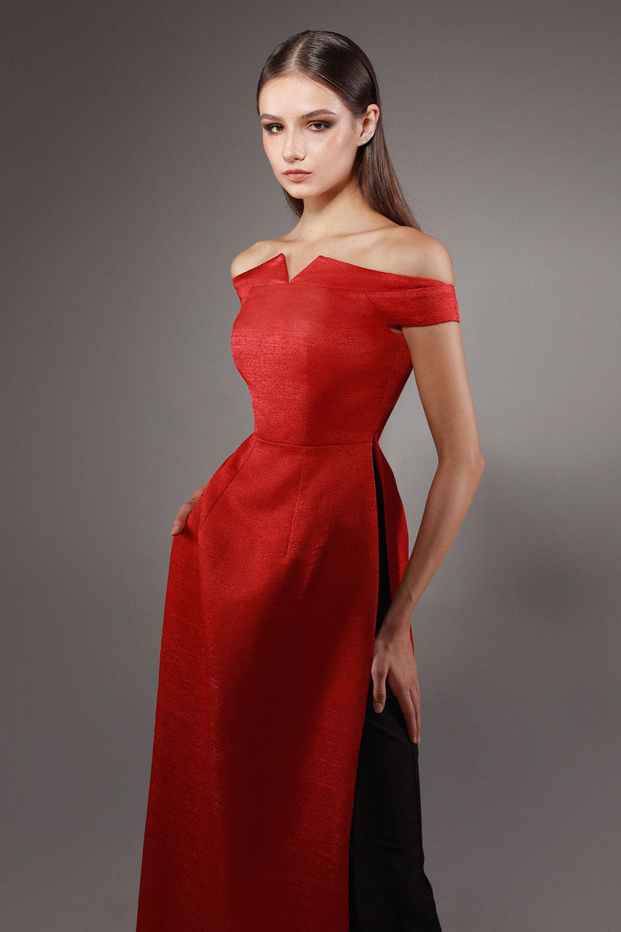 Vigor A-line Back Zipper Brocade Floor Length Ao Dai Set 3