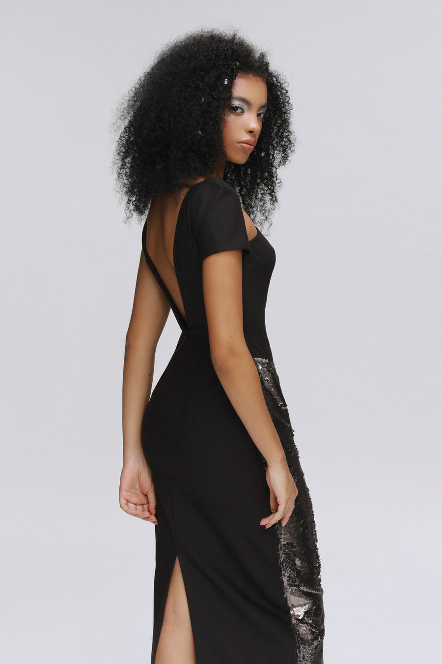 Moonglade Sheath Asymmetric Neck Wool Cotton Ankle Length Dress 3