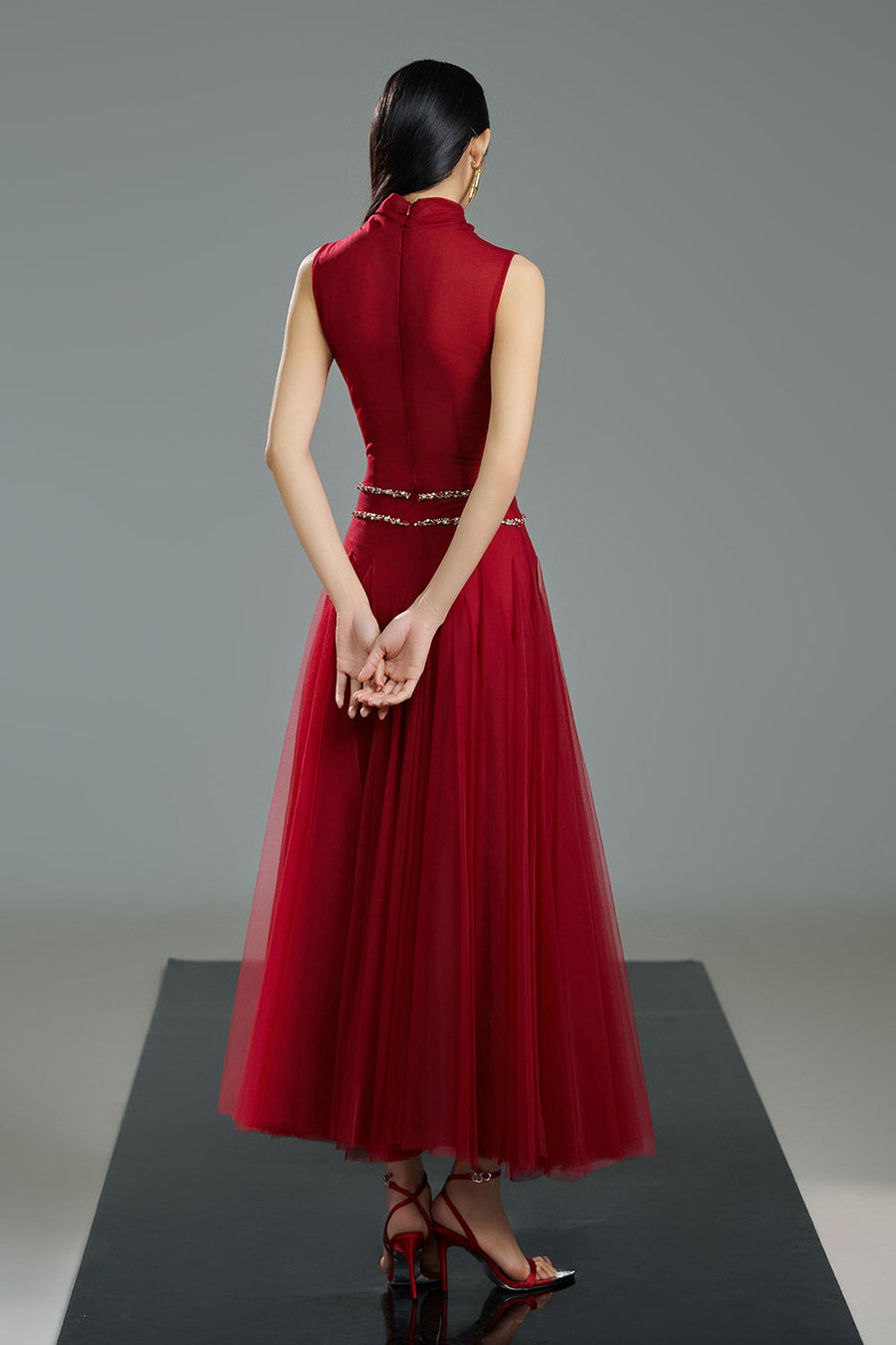 Karina A-line Sleeveless Polyester Ankle Length Dress 3