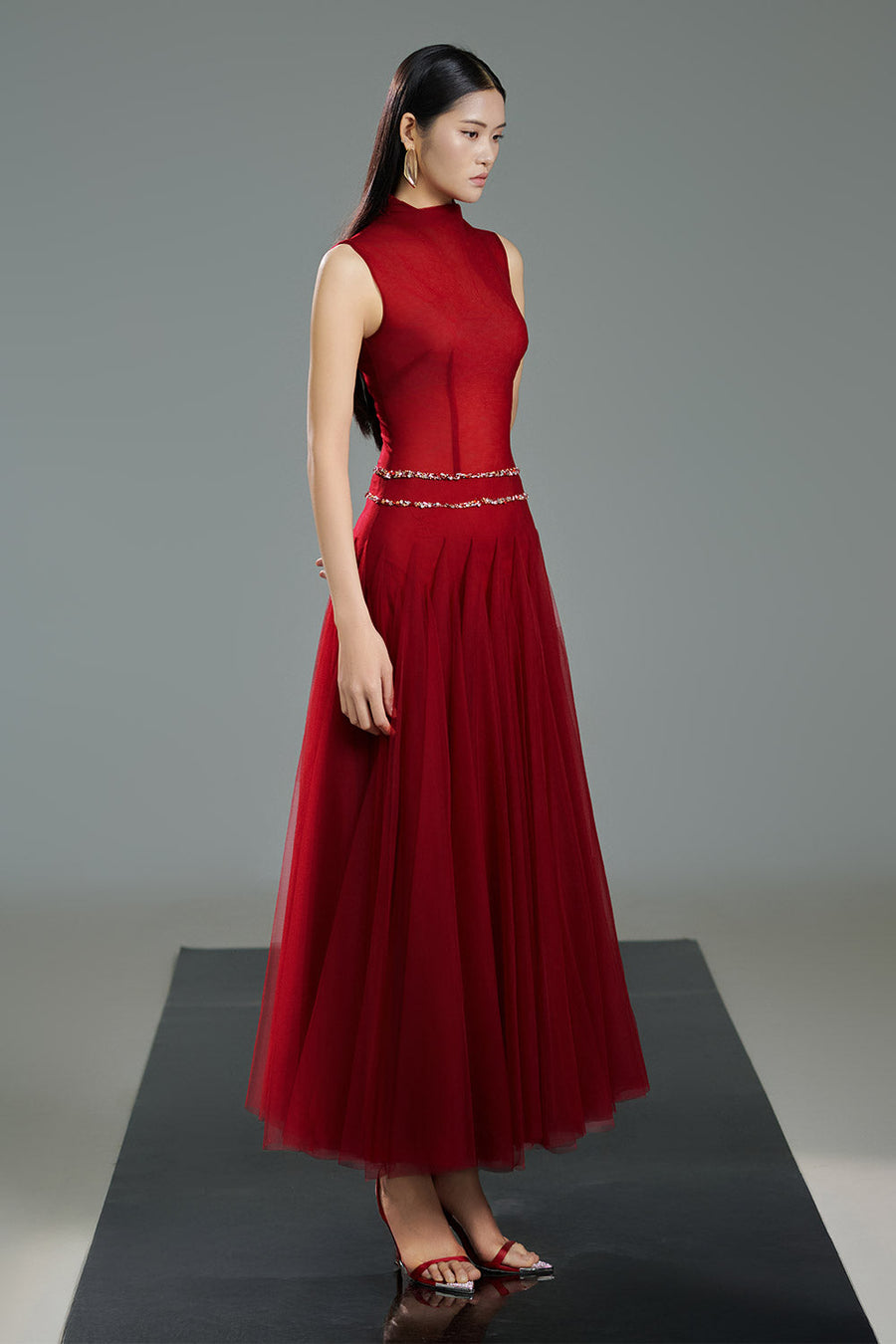 Karina A-line Sleeveless Polyester Ankle Length Dress 5