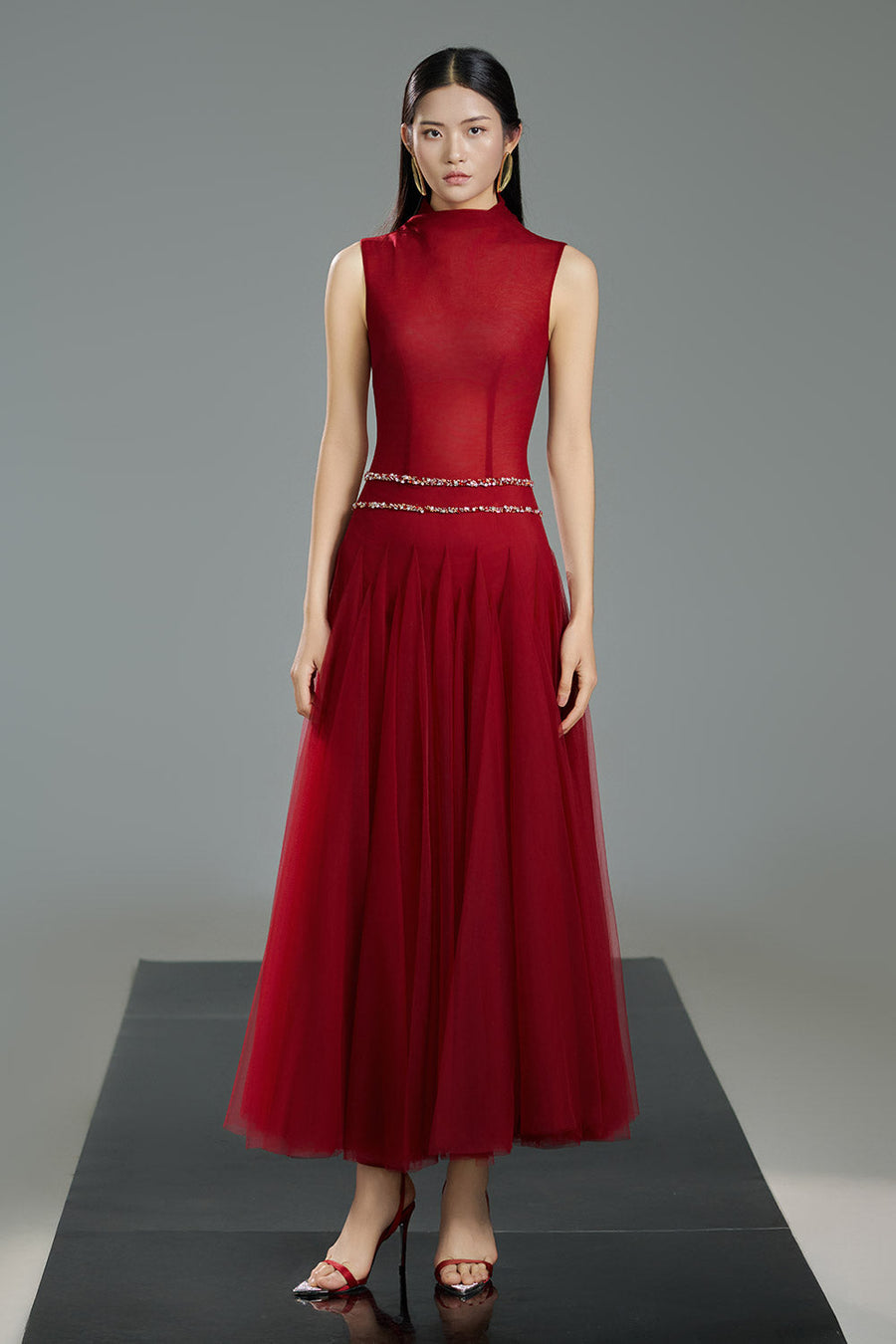 Karina A-line Sleeveless Polyester Ankle Length Dress 6