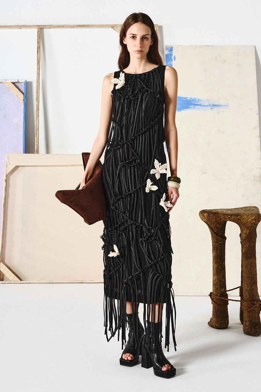 Freyja Straight Sleeveless Organza Maxi Dress Maxi Dress Lecia RTW