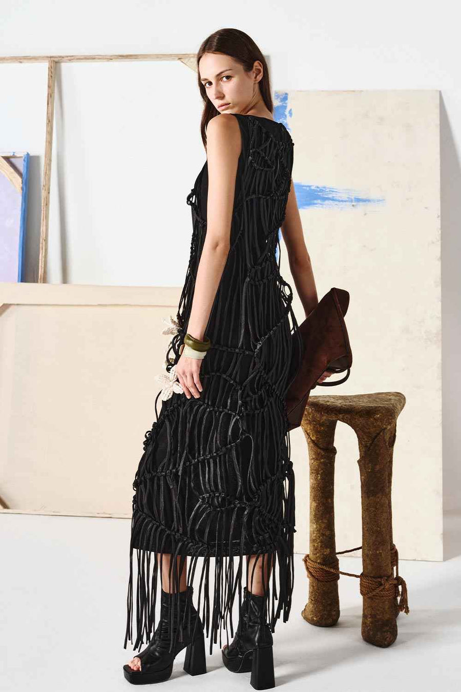 Freyja Straight Sleeveless Organza Maxi Dress Maxi Dress Lecia RTW