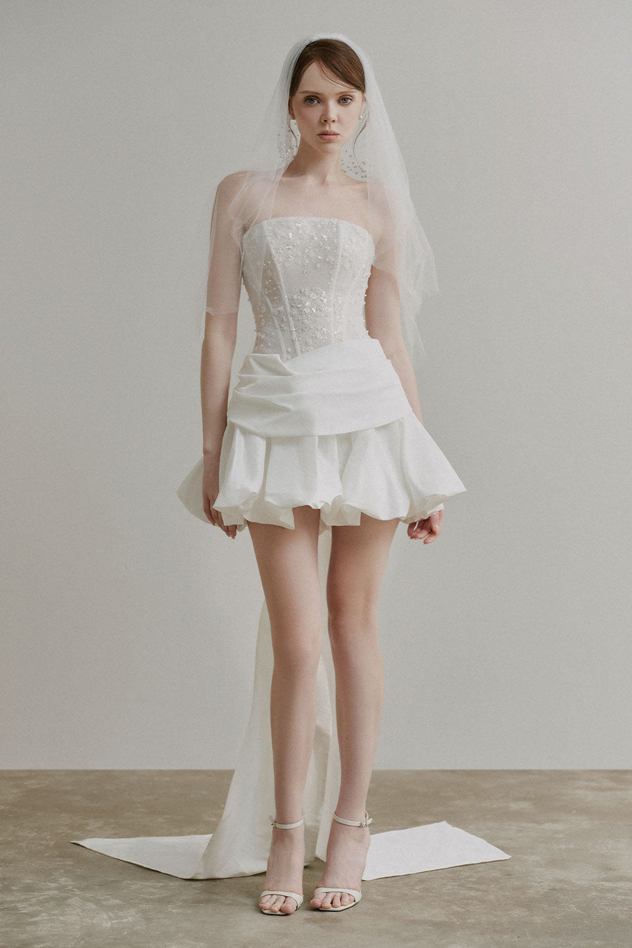 Aimee Fit and Flare Sequin Tulle Mini Dress Mini Dress Lecia Bridal