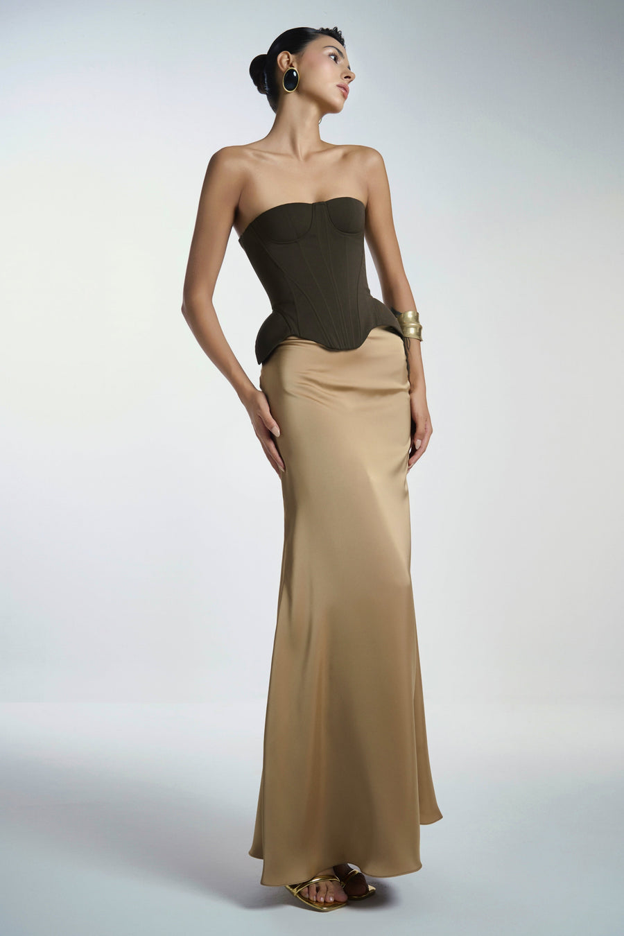 Kim A-line Plain Silk Maxi Skirt 7