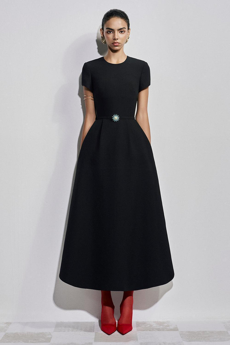 Therese A-line Round Neck Polyester Ankle Length Dress Maxi Dress Maison des Copains