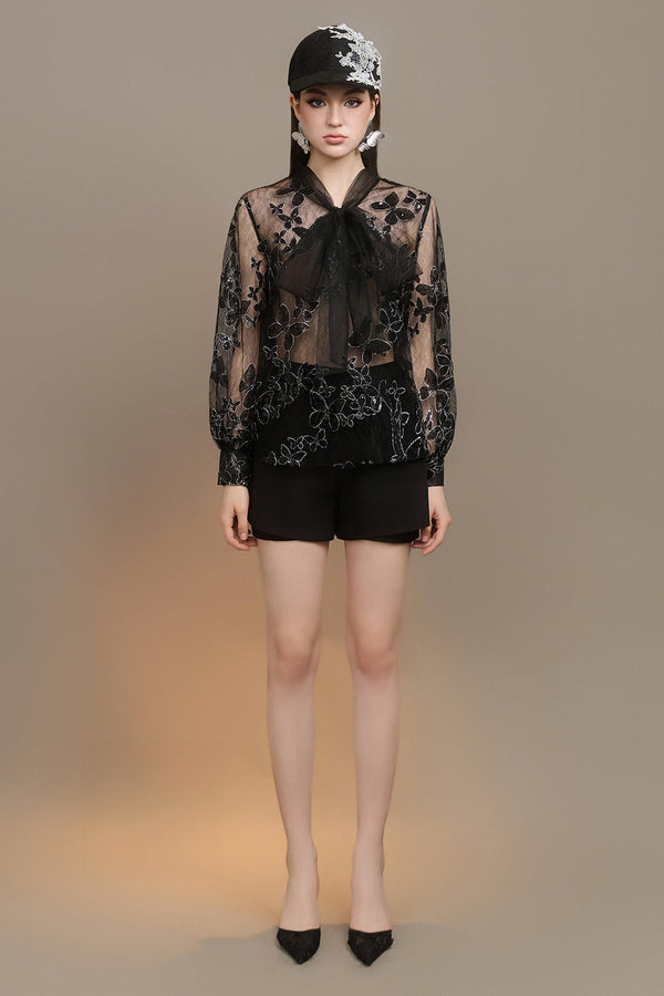 Molina Straight Layered Cotton Blend Mini Shorts Shorts Arti Apparel