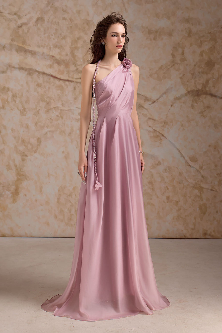 Amouria A-line Sleeveless Organza Floor Length Dress Gown Dress Calista de Minh Thanh