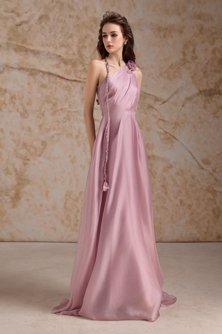 Amouria A-line Sleeveless Organza Floor Length Dress Gown Dress Calista de Minh Thanh