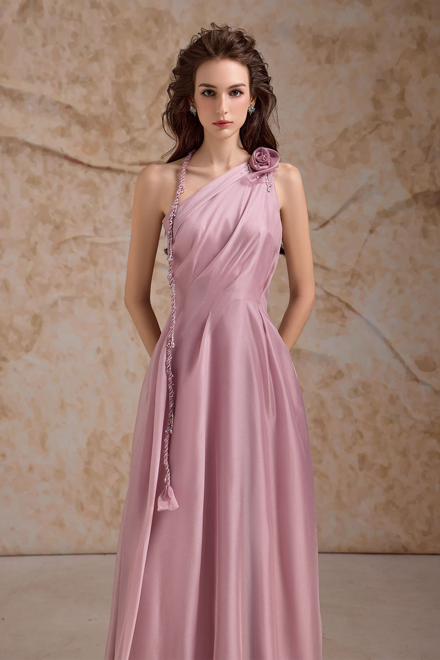 Amouria A-line Sleeveless Organza Floor Length Dress Gown Dress Calista de Minh Thanh