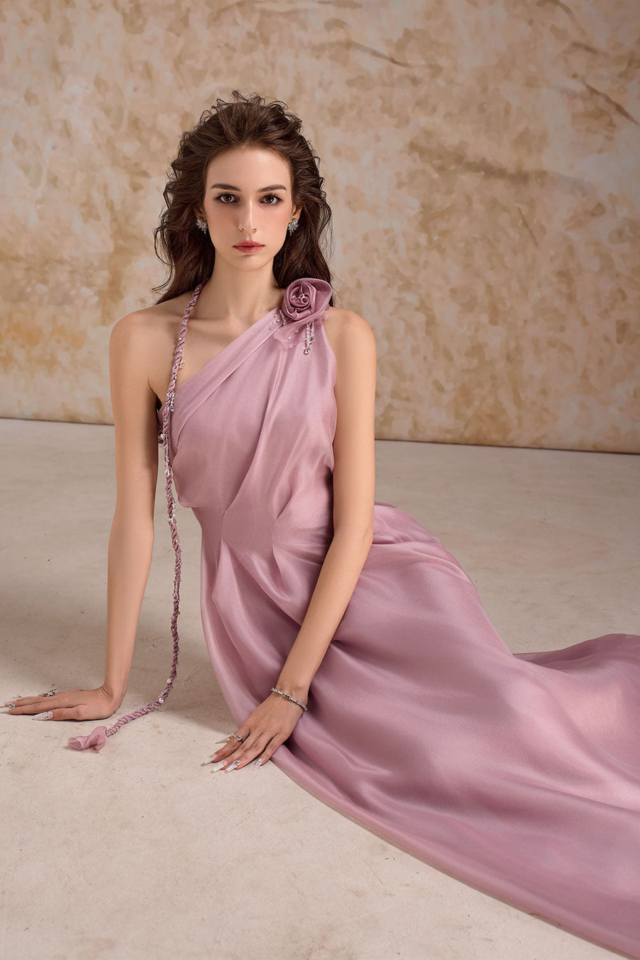 Amouria A-line Sleeveless Organza Floor Length Dress Gown Dress Calista de Minh Thanh