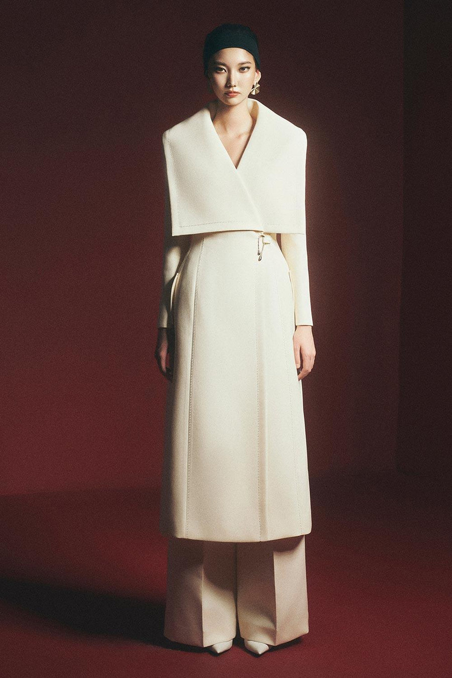 Cline Wrap Side Pocket Polyester Calf Length Trench Coat Trench Coat Maison des Copains