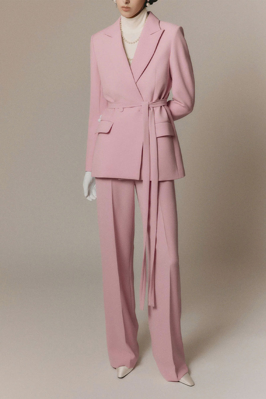 Margot Straight Basic Poly Silk Floor Length Pants 2