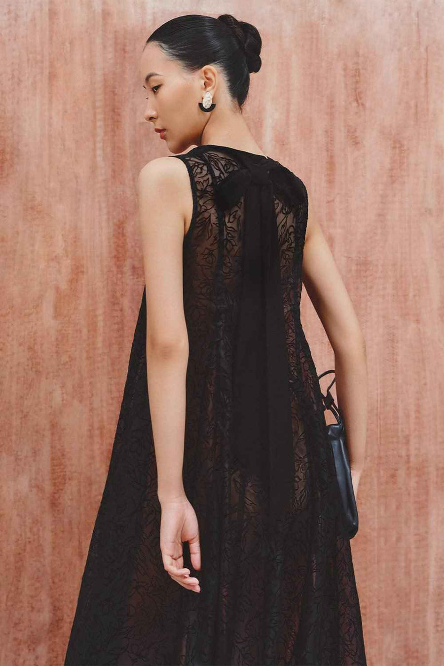 Ayala Tent V-Neck Poly Organza Floor Length Dress