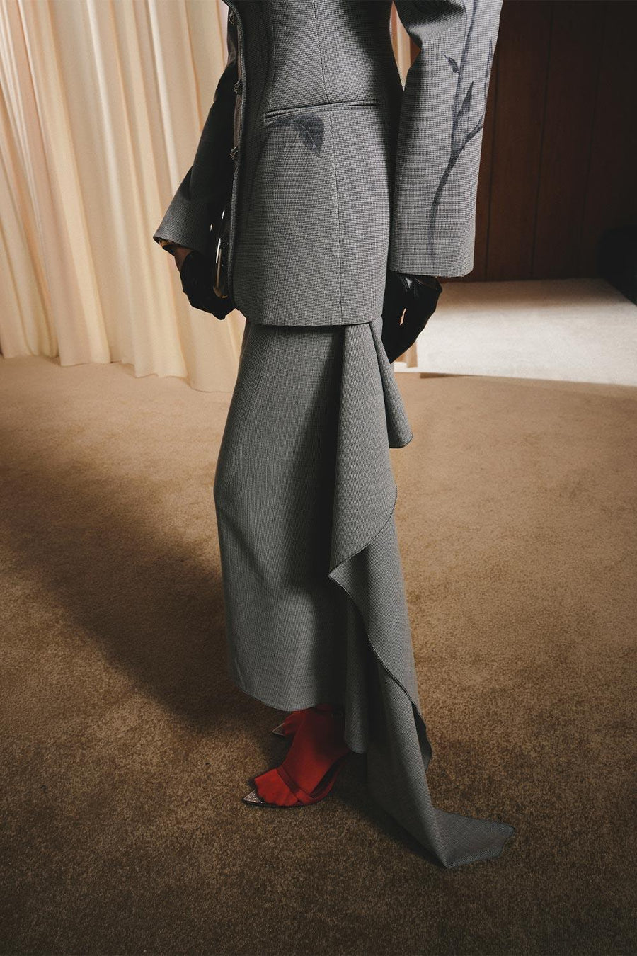 Barrow Wrap Extended Flap Wool Blend Ankle Length Skirt 11