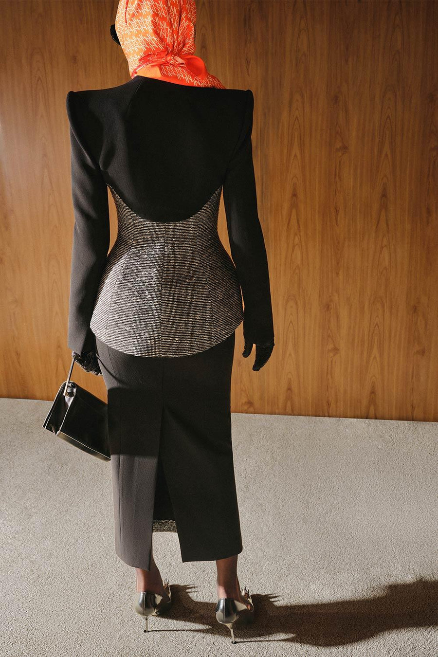 Harwick Peplum V-Neck Tweed Blazer 4