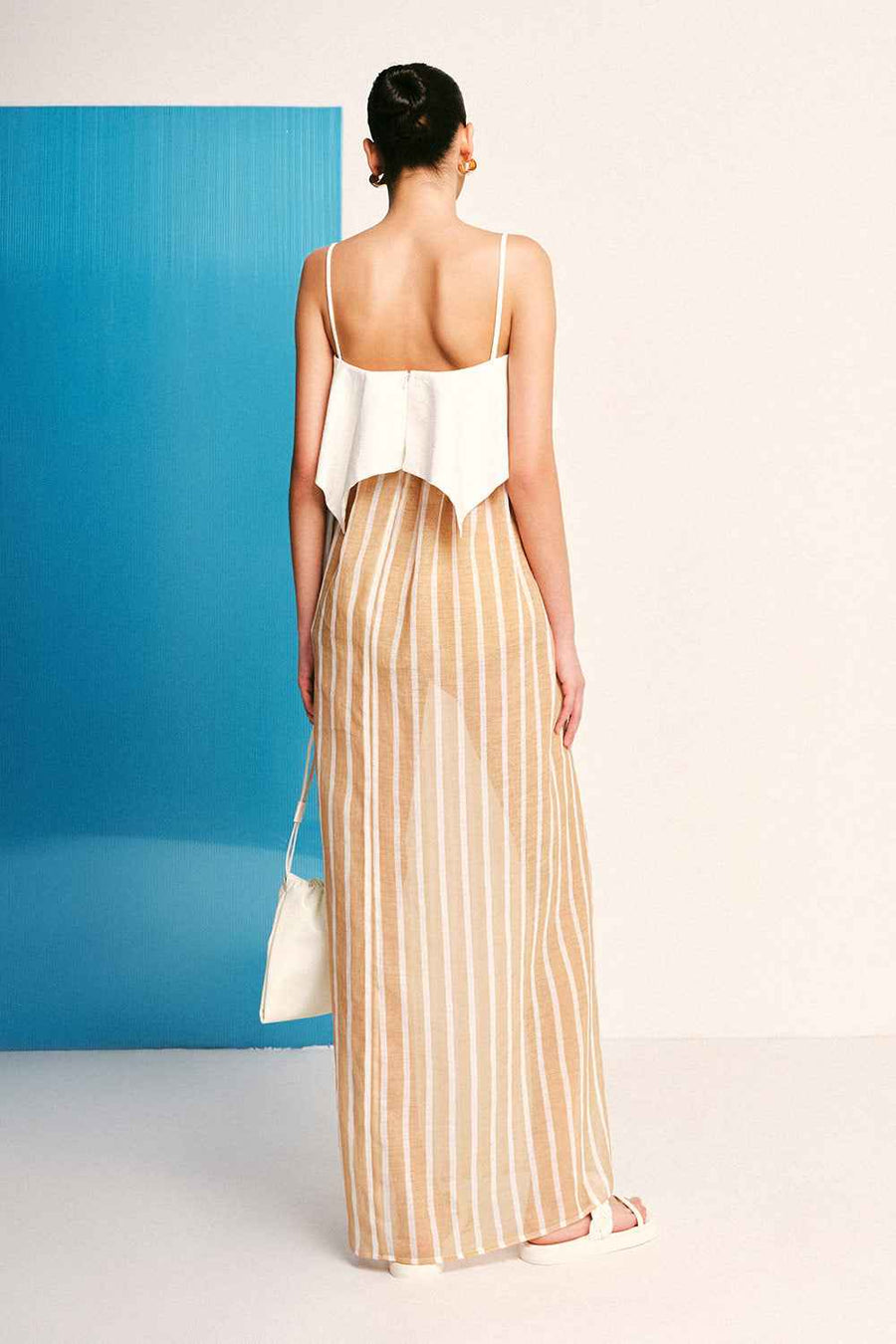 Kassidy Babydoll Square Neck Woven Cotton Maxi Dress