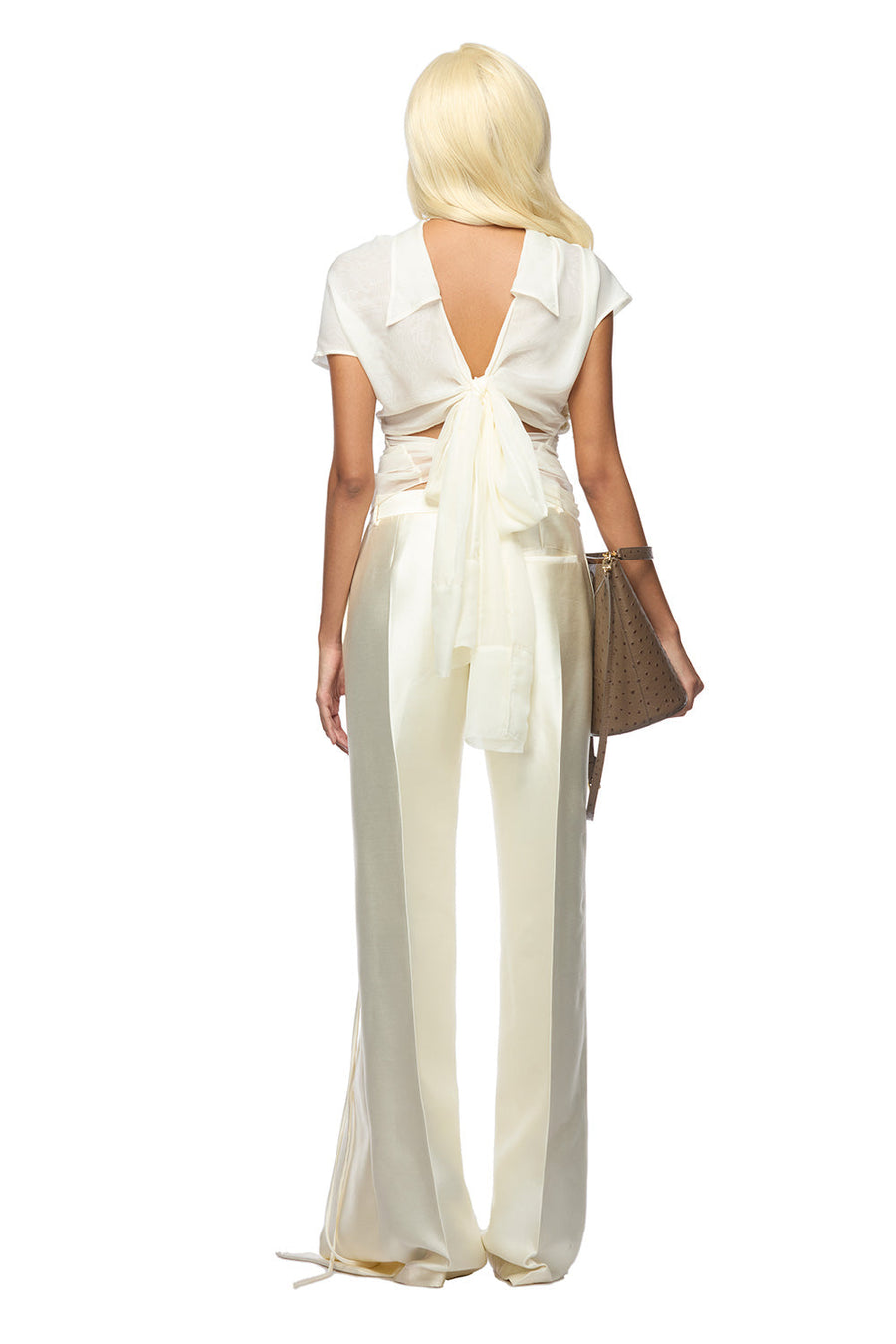 Acosta Straight Extended Flap Poly Organza Floor Length Pants Pants DAS LA VIE